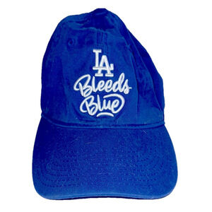 Vibrant LA Bleeds Blue Cap with White Script, 100% Cotton